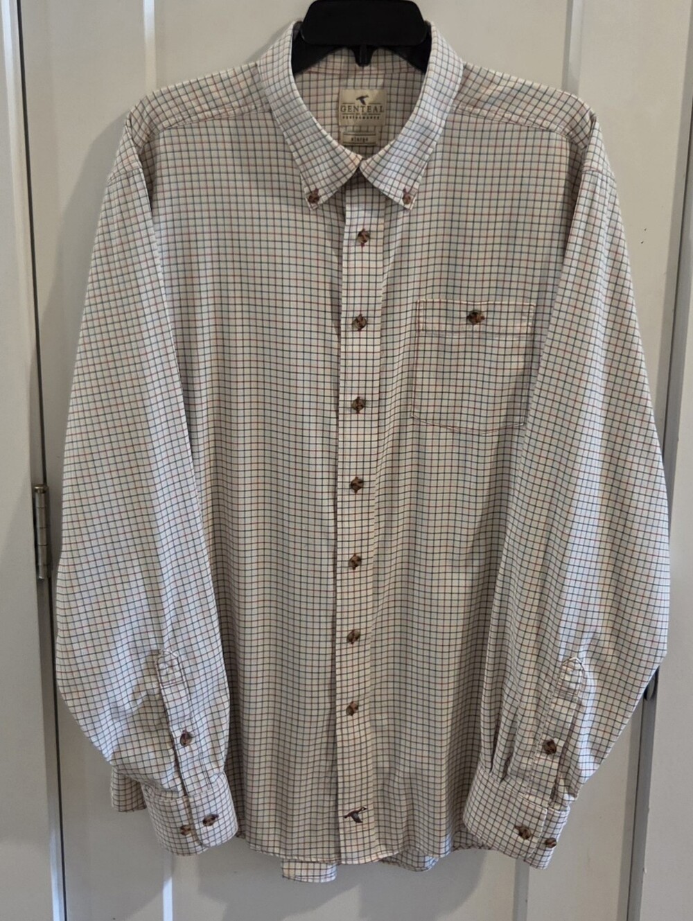 General Performance Check-Plaid Button-Down Shirt - Size XL - Stretch Nylon